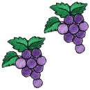 Parche de uvas pequeño Conjunto de 2 parches bordados
