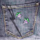 Aufnäher Weintrauben Trauben klein 2er Set Patch