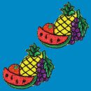 Patch Miscela di frutta piccola Set di 2 patch ricamate