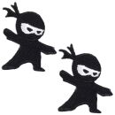 Patch combattente ninja piccolo Set di 2 patch ricamate