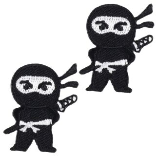 Patch Ninja Swordfighter small Set of 2 embroidery patch
