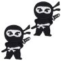 Patch Ninja Swordfighter small Set of 2 embroidery patch