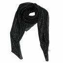 Sciarpa di cotone - nero - lurex argento - foulard quadrato