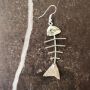 Ohrringe Messing Fischgräte silber Hängeohrringe Ohrhänger Modeschmuck