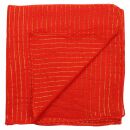 Baumwolltuch - rot Lurex gold - quadratisches Tuch