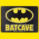Cartel de chapa en relieve Batman Batcave Logo DC 15x21cm cartel de chapa nostálgico
