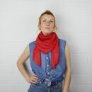 Cotton Scarf - red Lurex silver - squared kerchief