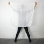 Baumwolltuch - weiß Lurex silber - quadratisches Tuch