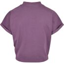 Ladies Short Pigment Dye Cut On Sleeve Tee duskviolet