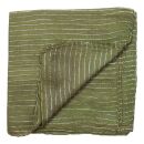 Sciarpa di cotone - verde-oliva 1 - lurex argento - foulard quadrato