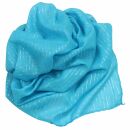 Cotton Scarf - turquoise Lurex silver - squared kerchief