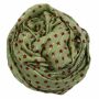 Cotton Scarf - Stars 0,7 cm green-olive - red Lurex silver - squared kerchief