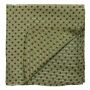 Baumwolltuch - Sterne 0,7 cm gr&uuml;n-oliv - rot Lurex silber - quadratisches Tuch