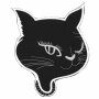 Backpatch - Cats head - black-white