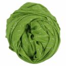 Baumwolltuch - grün - hellgrün Lurex silber - quadratisches Tuch