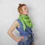 Cotton Scarf - green - lime Lurex silver - squared kerchief