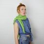 Cotton Scarf - green - lime Lurex silver - squared kerchief