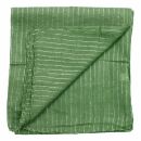 Cotton Scarf - green Lurex silver - squared kerchief