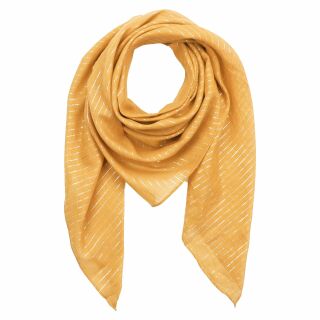 Cotton Scarf - yellow - mandarin Lurex silver - squared kerchief