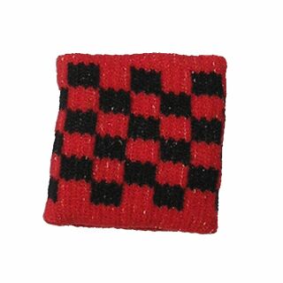 Finger-Sweatband - black-red chequered