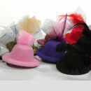 hair clip hat & feather - hair accessories - small -...