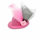 Haarklammer Hut & Feder - Haarspange - Haarclip - klein - rosa