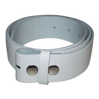 Leather belt - Buckle free belt - white - 4 cm - 105 cm