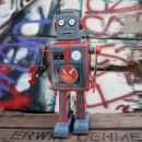 Robot - Robot de hojalata - Mechanical Robot - gris - Juguete de lata