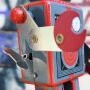 Robot - Tin Toy Robot - Mechanical Robot - grey