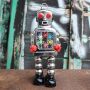 Robot - Tin Toy Robot - High Wheel Robot - silver