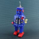 Roboter - Space Robot - blau - Blechroboter