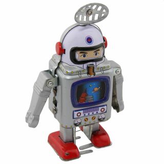 Rakete Skyexpress Retro Nostalgie Blechspielzeug Blechroboter Raumfahrer Roboter 
