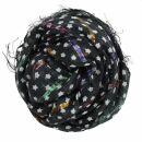Sciarpa di cotone - stelle 0,7 cm nero - bianco lurex multicolore - foulard quadrato