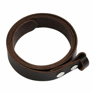 Leather belt - Buckle free belt - dark-brown - 3 cm - all sizes