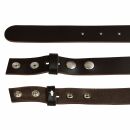 Leather belt - Buckle free belt - dark-brown - 3 cm - all...