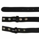 Leather belt - Buckle free belt - black - 3 cm - all sizes