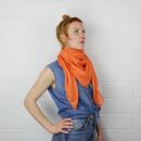 Panuelo de algodón - naranja Lúrex plata - Panuelo cuadrado para el cuello