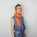 Sciarpa di cotone - arancione - lurex argento - foulard quadrato