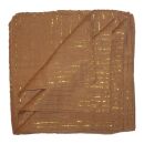 Cotton Scarf - brown - light Lurex gold - squared kerchief