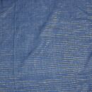 Baumwolltuch - blau - navy Lurex gold - quadratisches Tuch