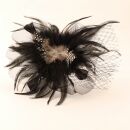 Alice band with feather 05 - black-grey