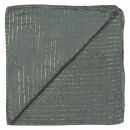 Cotton Scarf - grey - dark Lurex gold - squared kerchief