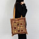 Cloth bag - Pattern 2 - brown-black-white - Tote bag