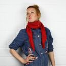 Cotton Scarf - red - squared kerchief