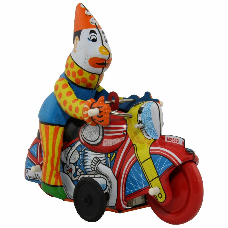 Jouet Alps Sato Moto Acrocycle Clown - 15cm - Japon 1950 - Superbe état Avec Boîte
