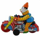 Giocattolo di latta - Giocattolo depoca - pagliaccio su motocicletta - clown di latta