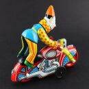 Blechspielzeug - Clown auf Motorrad - aus Blech