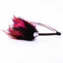 Alice band with feather 09 - pink-orange-purple