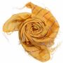 Sciarpa di cotone - giallo - lurex mandarino multicolor - foulard quadrato