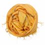 Sciarpa di cotone - giallo - lurex mandarino multicolor - foulard quadrato